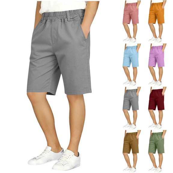 Bovxnpu Boys Shorts School Sports Boys School Uniform Shorts Elastic Waist Trousers