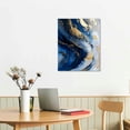 thumbnail image 3 of Nawypu Blue Gold Wall Art Poster Abstract Canvas Painting Navy And Decor Modern Artwork Print Home for Living Room Dining Bedroom, 3 of 5
