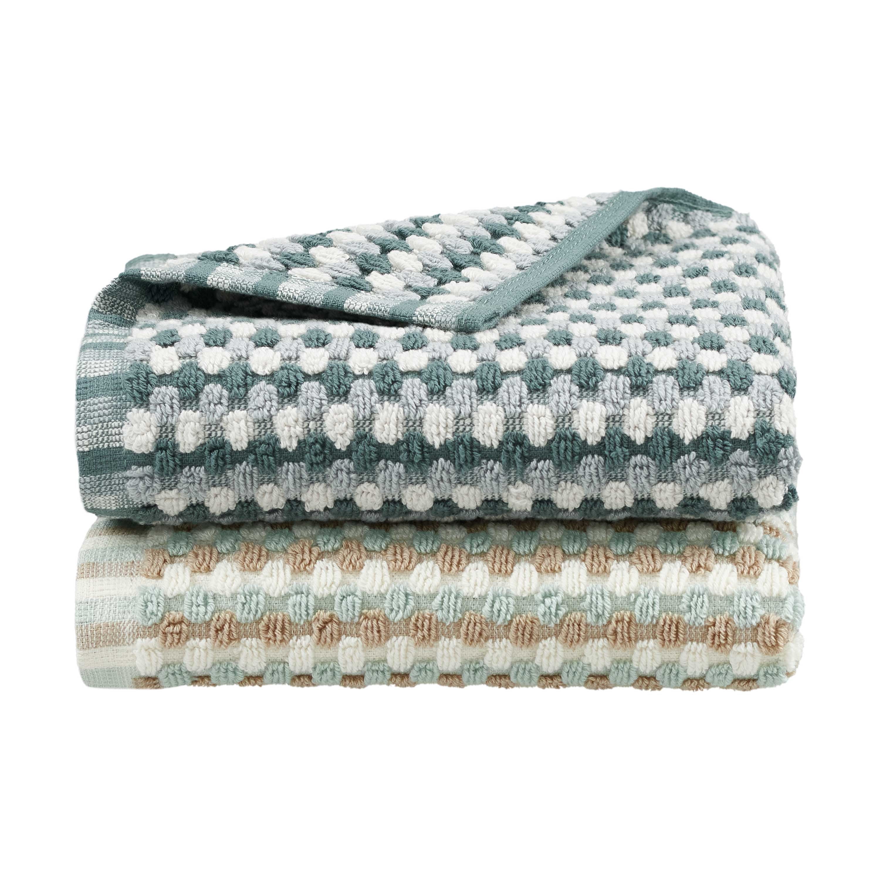 Martex Arcadia Gaea Slate 2-Pc Hand Towel Set, Soft, Absorbent, 100% Cotton