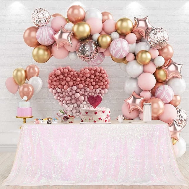 GFDYREE Sequin Tablecloth, Wedding, Sweetheart, Christmas Tree, Rectangular, 60"x 126", Iridescent