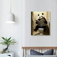 thumbnail image 4 of Nawypu  Panda Bathroom Canvas Wall Art, Panda Reading Newspapers Painting Print Black and White Funny Bathroom Animal Picture Poster for Bathroom Washroom Decor, 4 of 5