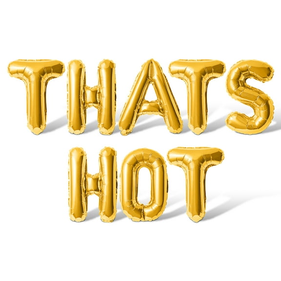 Letter Balloons - THATS HOT 16" Inch Alphabet Letters Foil Mylar Balloon Bachelorette or Bridal Shower Banner (Gold)