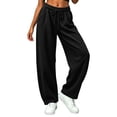 thumbnail image 3 of Luvrsol Womens Sweat Pants Casual Solid Wide Straight Leg Sweatpants Relaxed Fit Long Athletic Lounge Pants S-3XL, 3 of 8
