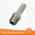 thumbnail image 3 of Uxcell 3pcs Stainless Steel Hose Barb Fitting 10mm Barbed x 1/4" NPT Male Pipe Fitting, 3 of 6