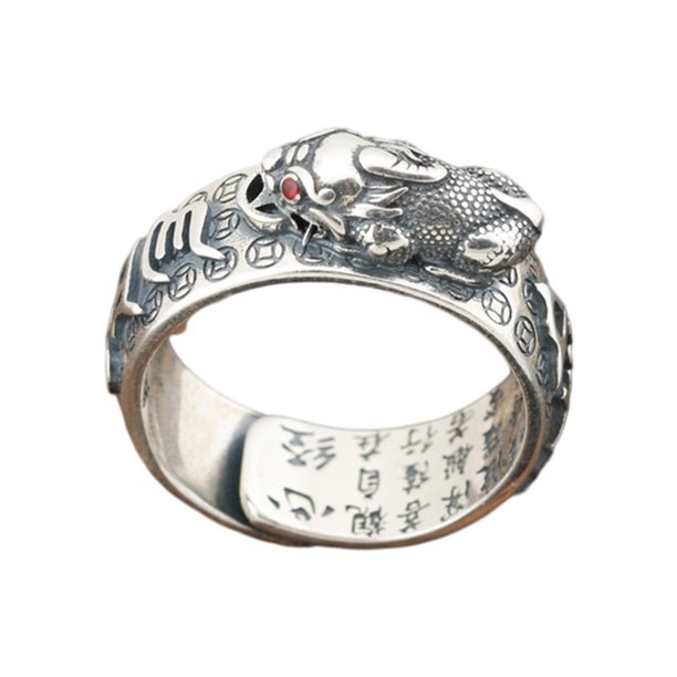 Anillo Feng Shui Original Vintage para hombres y mujeres, amuletos para la buena suerte y protección de la riqueza, joyería de sapo dorado