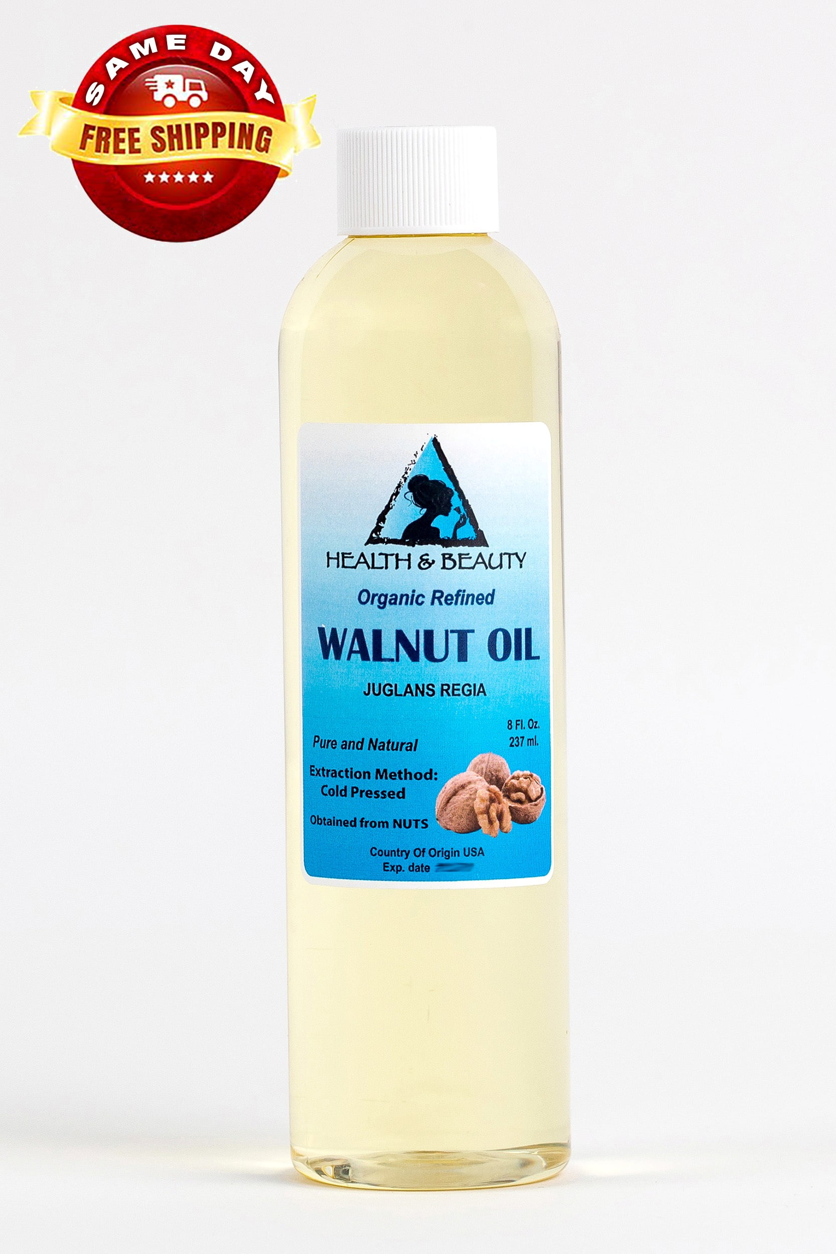 WALNUT OIL ORGANIC CARRIER COLD PRESSED PREMIUM NATURAL PURE 8 OZ