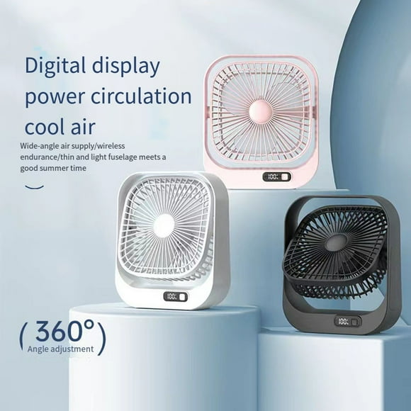 Pantalla digital ventilador eléctrico dormitorio recargable ventilador de circulación de escritorio