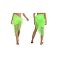 thumbnail image 3 of Boho Beach Cover Ups for Women Sarong Coverups Sheer Bikini Chiffon Wraps Skirts for Swimwear Bright Green One size, 3 of 8