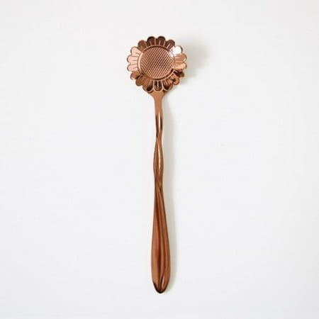 

Moresave 1Pc Spoon Japanese Style Stainless Steel Solid Color Coffee Spoon Flower Stirring Spoon C2
