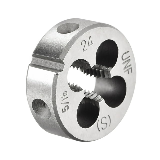 Unique Bargains 5/16-24 UNF 1.2" OD Round Machine Threading Dies Tool Steel Silver Tone 1pcs