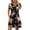 Black, variant on Women's Casual Loose Summer Printed Short Sleeved Dress