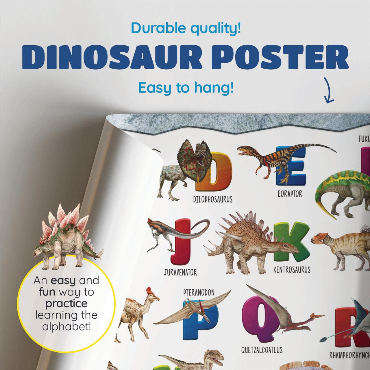 The Spark Innovations ABC Dinosaur Framed Poster - Walmart.com the-spark-innovations-abc-dinosaur-framed-poster-walmart-com