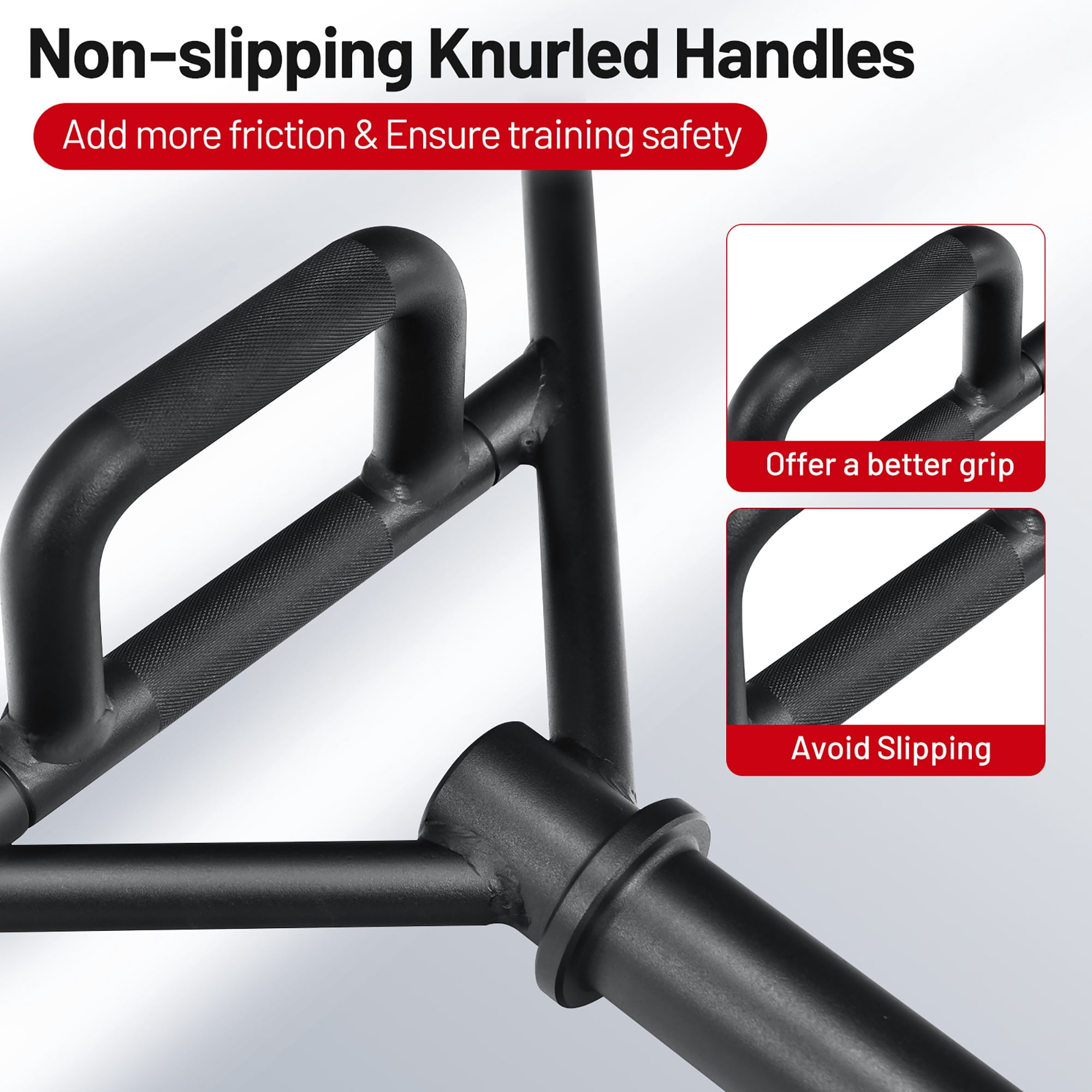 Costway 56'' Olympic Tarp Bar W/ Knurled Handles for Weight Lifting and Bodybuilding Black