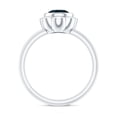 thumbnail image 2 of Rosec Jewels Real London Blue Topaz Flower Engagement Ring (1 Carat, AAA Grade) - December Birthstone Ring for Women, 18K White Gold, US 6.50, 2 of 8