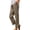 Khaki, variant on Womens Cotton Straight Trousers Elastic Waist Pull On Pants with Pockets Solid Color Side Slit Slacks Summer Lounge Going Out Pants Black XL