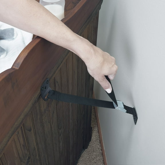 Toddleroo by North States Child Safety TV and Furniture Straps, Black, 2 Pack