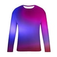 thumbnail image 6 of T-Shirts for Man Plus Size Long Sleeve Crew Neck Gradient Casual Loose Leisure Big&Tall Print Outdoor Sports Blouses Shirts S-4XL, 6 of 6