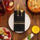 thumbnail image 4 of Servilletas de Cena Desechables con Tacto de Lino con Bolsillo para Cubiertos Incorporado Servilletas Predobladas Forradas con Ribete Dorado Servilletas de Tela como Papel (Negro, Oro), 4 of 4