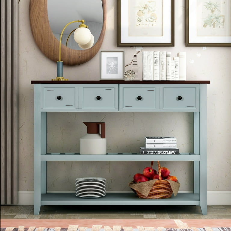 Entryway table with drawer premium solid wood console table with 2 spacious drawers deals