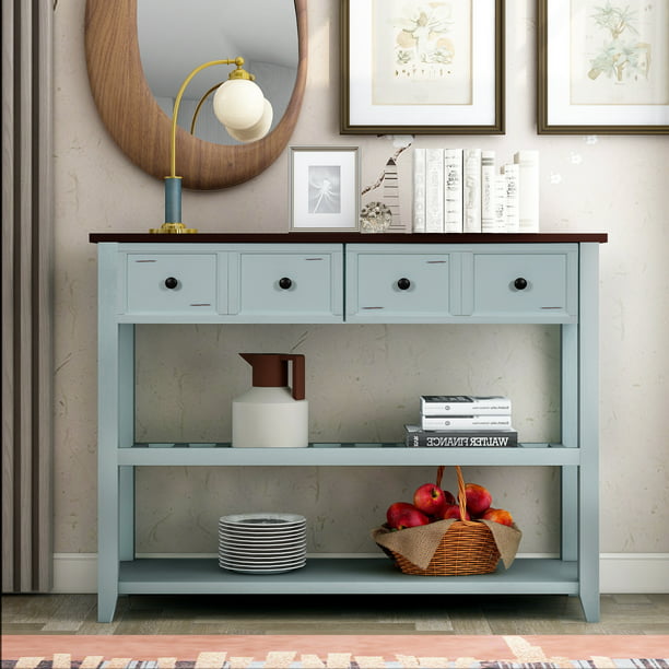 Solid Wood Console Table, Bedroom Console Table With Drawers