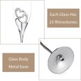 thumbnail image 5 of Wedding Champagne Glass Set Silver Toasting Flute Glasses Pack of 2 with Rhinestone Rimmed Hearts Decoration for Wedding, Anniversary and Special Occasions, 5 of 5