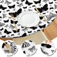 thumbnail image 4 of White Butterfly Black Silhouette Pattern Round Fitted Tablecloth with Elastic Edge,Dining Table Cover Waterproof,Outdoor Round Tablecloth for Camping,Dining,Indoor and Outdoor, 4 of 7