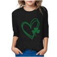 thumbnail image 3 of Riecok St. Patrick's Day T-Shirt Boy and Girls Short Sleeve Printed Top Scoop Neck Oversized Casual All-match Fashion Lightweight Toddler Kids Boy Summer Tops Black 11 T, 3 of 5