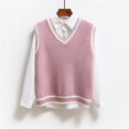 thumbnail image 1 of Pntutb, ropa de calle para mujer, prendas de punto, chaleco de moda, tops, cuello en V, suéter de punto a cuadros Argyle Pntutb Pntutb-3357, 1 of 3