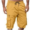 thumbnail image 2 of ZRGHAOYLQ Men's Cargo Shorts Knee Length Big and Tall Bermuda Shorts with Multi Pockets Relaxed Fit Elastic Waist Hiking Work Shorts with Pockets, 2 of 8