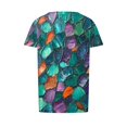 thumbnail image 5 of Spring Tops for Women 2025 Viikei Womens Tops Dressy Casual,Tops for Women 2025,Ladies' Casual Short Sleeved Loose Round Neck Printed Top Multicolor XL, 5 of 6
