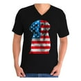 thumbnail image 1 of Awkward Styles Men's USA Flag Golden Retriever Graphic V-neck T-shirt Tops Independence Day Gift, 1 of 4