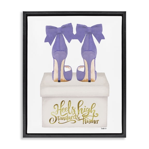 Stupell Industries Modern High Standards Purple Heels Black Floating Frame Canvas Art, 17 x 21, by Amanda Greenwood
