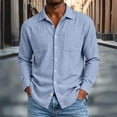thumbnail image 2 of QIYAGBSA Long Sleeve Shirts for Men, Cotton Linen Button Down Collared Shirt with Pockets for Casual Weekend and Office Days, 2 of 8