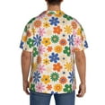 thumbnail image 5 of KLL Groovy Daisy Flowers Print Men's Shirt Short Sleeve Button Down Summer Cuba Beach Shirts- Medium, 5 of 7