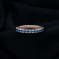 thumbnail image 3 of Rosec Jewels 0.50 CT Created Blue Sapphire Full Eternity Band Ring for Women, 18K Rose Gold, US 5.50, 3 of 8