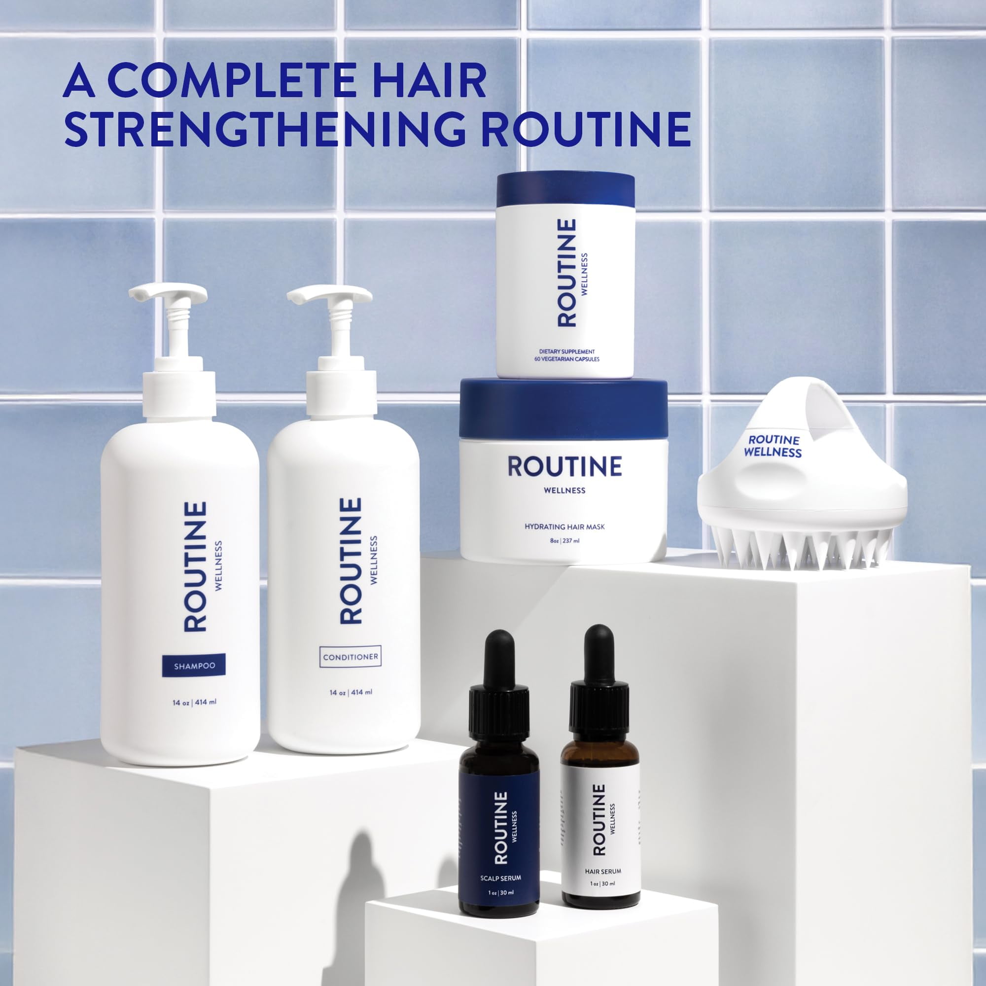 Routine Wellness Strengthening & Volumizing Shampoo for Thinning Hair - Promotes Full, Voluminous, Healthy Hair - 14 oz Unscented