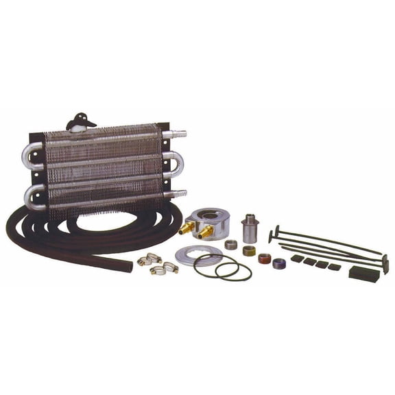 Perma-Cool PRM10189 12.5 x 7.5 x 0.75 in. Tube Type 0.5 in. Barb Inlet & Outlet Engine Oil System Fluid Cooler Kit