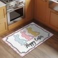 thumbnail image 2 of Entryway Rug 2'x3', Happy Easter Small Rug for Kitchen Bathroom Door Mat Indoor Entrance, Cute Lovely Colorful Rabbits Silhouette Pink Checkered Non-Slip Area Rugs Floor Mats Carpet Front Door Rugs, 2 of 8