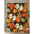 thumbnail image 4 of Fall Shower Curtain Orange Pumpkin Maple Leaves Shower Curtains for Bathroom Thanksgiving Decor, Waterproof Polyester Shower Curtain Set with Hooks, Extra Long 72" x 96" Yellow Sunflower, 4 of 6