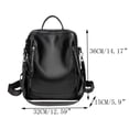 thumbnail image 3 of Backpacks for Women Soft Leather Backpack Large Capacity Fashion Casual Travel Daypack Black One Size, 3 of 8