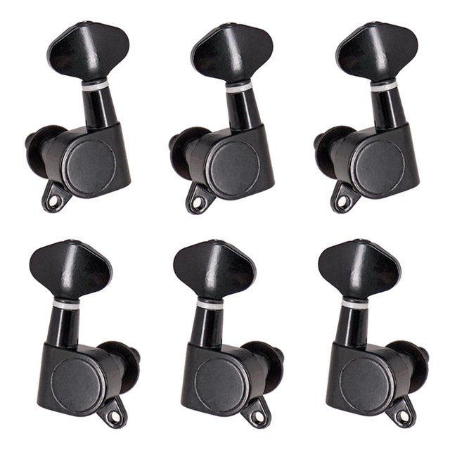 Clavijas de máquina Perillas Clavijas de afinación de acústica 3R3L Negro Gear shamjiam Clavijas de afinación de guitarra