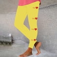 thumbnail image 2 of Feancey Prime Sales Today Clearance Valentines Day Leggings for Women Love Heart Printed High Waist Yoga Tights Tummy Control Seamless Butt Lift Sport Workout Pants Yellow XXL, 2 of 7