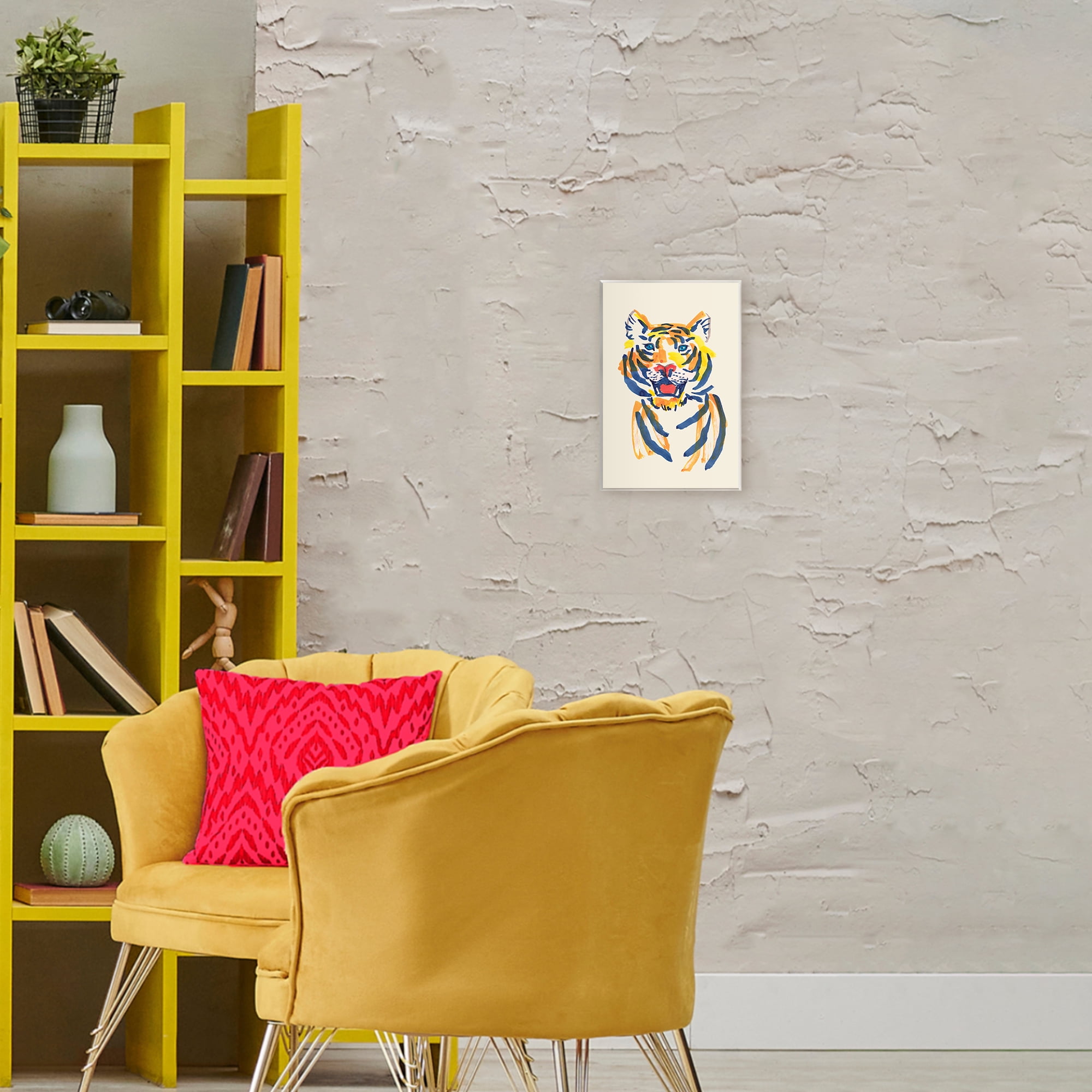 Tiger Roar Watercolor Wall Plaque Art, design by Karolina Sato
