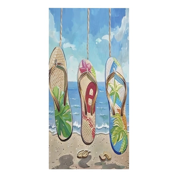 RKSupls Colorful Flip Flops Beach Tropical Microfiber Beach Towel Absorbent Compact Towels for Swimming Pool Beach Travel Things for Vacation Essentials Adult Gift,61.4×30.3Inch