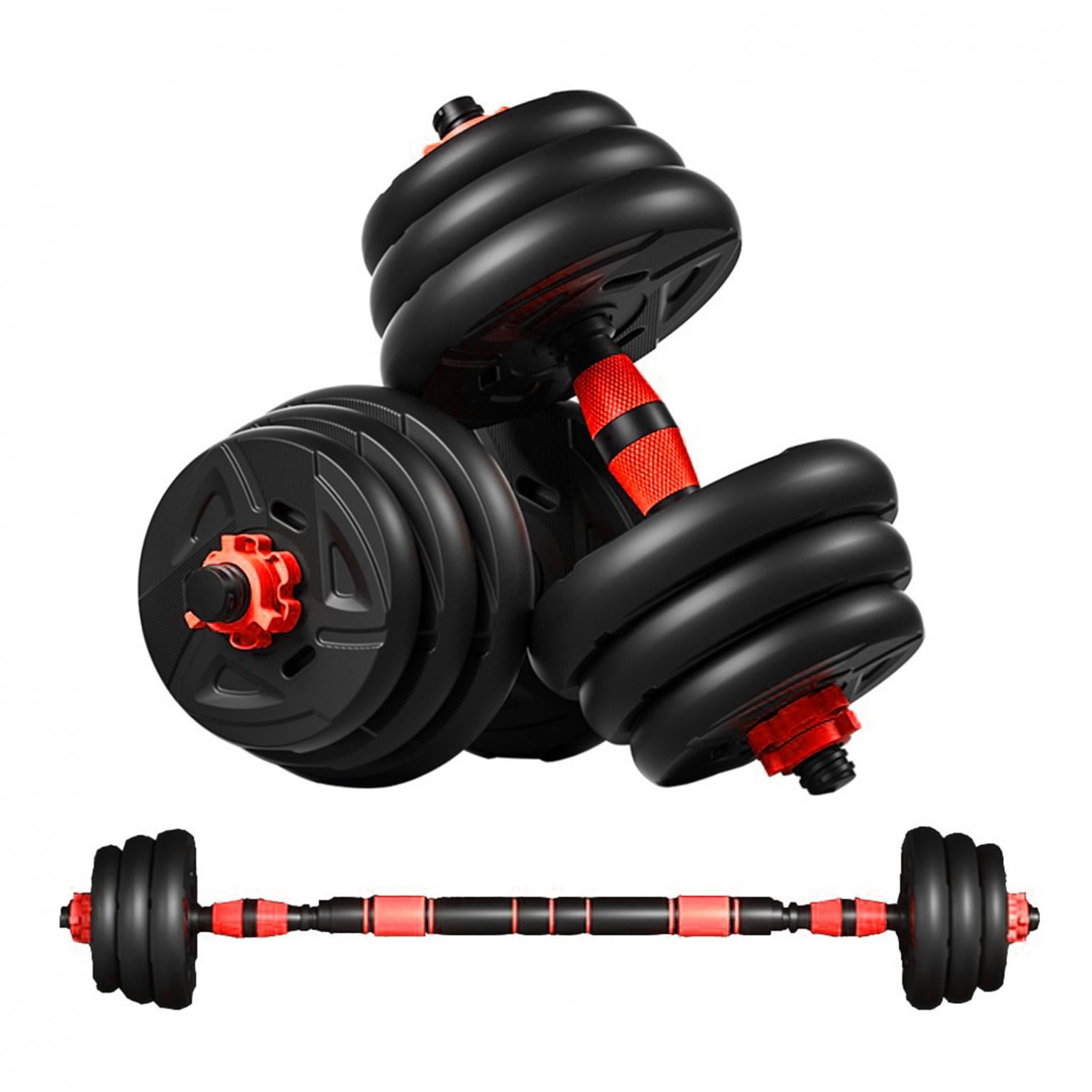 Totall 44/66/88LB Weight Dumbbell Set Adjustable Gym Barbell Plates Body Workout 