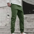 thumbnail image 4 of jsaierl Men's Solid Color Sports Pants Fashion Slim Pockets Workout Athletic Trousers Casual Running Joggers Sweatpants, 4 of 6