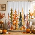 thumbnail image 2 of Shower Curtains for Bathroom-72"x72",Nature Watercolor Autumn Forest Waterproof Bath Curtain Grommet Shower Curtain Set with Hooks, 2 of 9