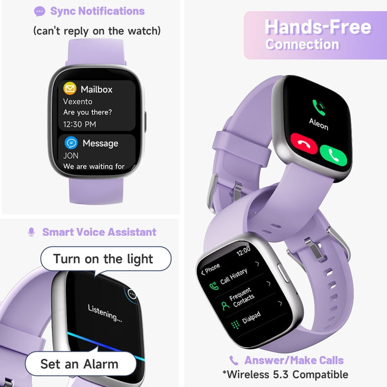TOOBUR Smart Watch for Women, 1.83" Lilac photo 2