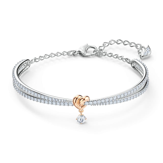 Brazalete con forma de corazón de Swarovski para toda la vida con piedras transparentes
