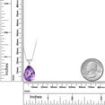thumbnail image 2 of Gem Stone King 925 Sterling Silver Purple Amethyst Pendant Necklace for Women (10.59 Cttw, Gemstone Birthstone, Pear Shape 18X13MM, with 18 inch Chain), 2 of 3